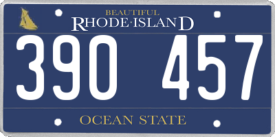 RI license plate 390457