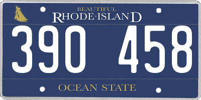 RI license plate 390458