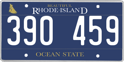 RI license plate 390459
