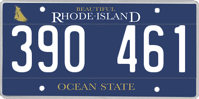 RI license plate 390461