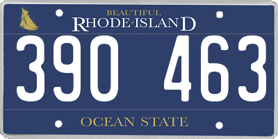 RI license plate 390463