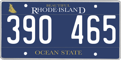 RI license plate 390465