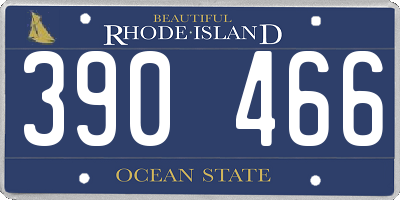 RI license plate 390466