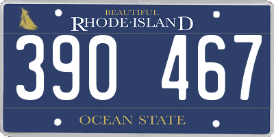 RI license plate 390467