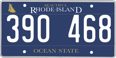 RI license plate 390468
