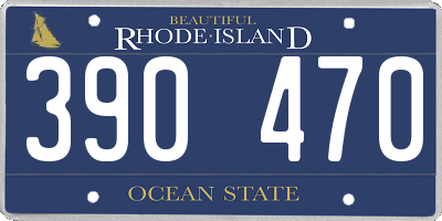 RI license plate 390470