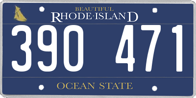 RI license plate 390471