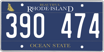 RI license plate 390474