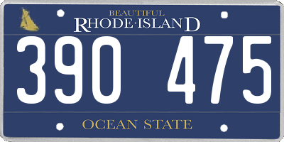 RI license plate 390475