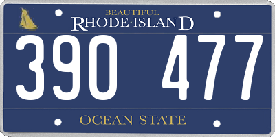 RI license plate 390477