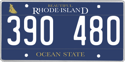 RI license plate 390480