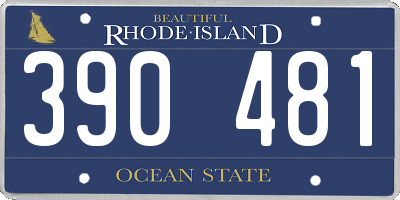 RI license plate 390481