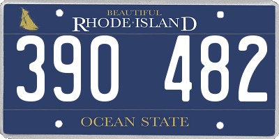 RI license plate 390482
