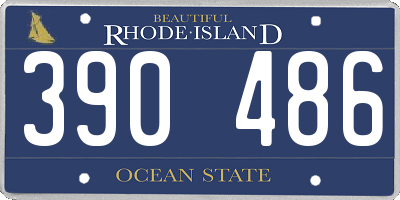 RI license plate 390486