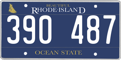 RI license plate 390487