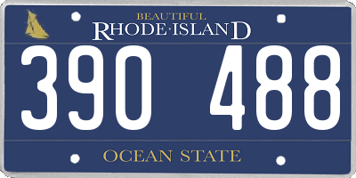 RI license plate 390488