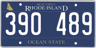 RI license plate 390489