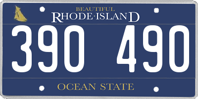 RI license plate 390490