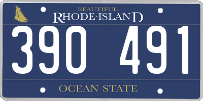 RI license plate 390491