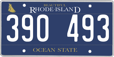 RI license plate 390493