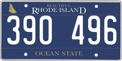 RI license plate 390496