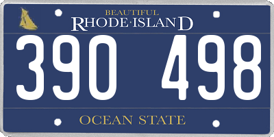 RI license plate 390498