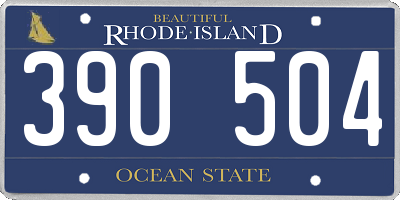 RI license plate 390504