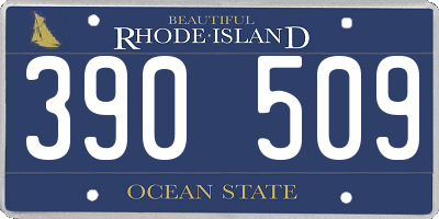 RI license plate 390509