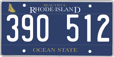 RI license plate 390512