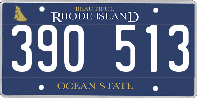 RI license plate 390513