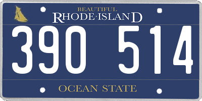 RI license plate 390514