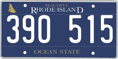 RI license plate 390515