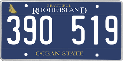 RI license plate 390519