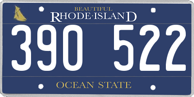 RI license plate 390522