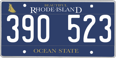 RI license plate 390523