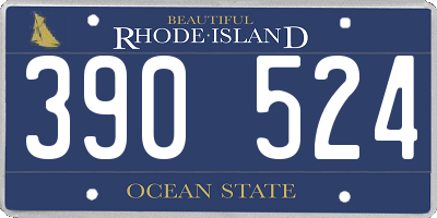 RI license plate 390524