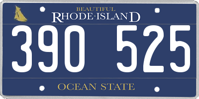 RI license plate 390525