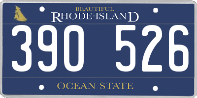 RI license plate 390526