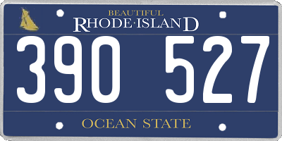 RI license plate 390527