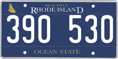 RI license plate 390530