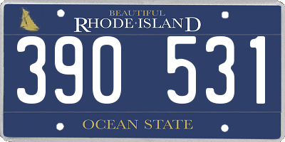 RI license plate 390531