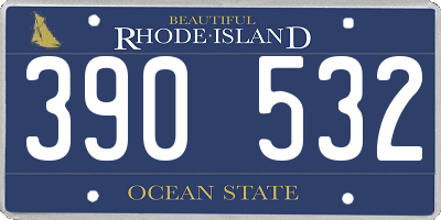 RI license plate 390532