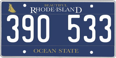 RI license plate 390533