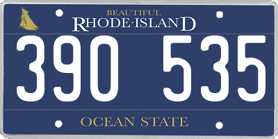 RI license plate 390535
