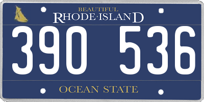 RI license plate 390536