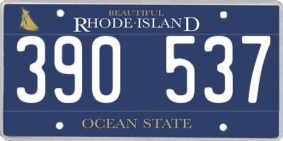 RI license plate 390537
