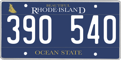 RI license plate 390540