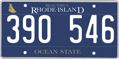 RI license plate 390546