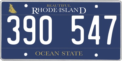 RI license plate 390547