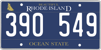 RI license plate 390549